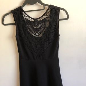 LBD Black Mini Dress with Lace